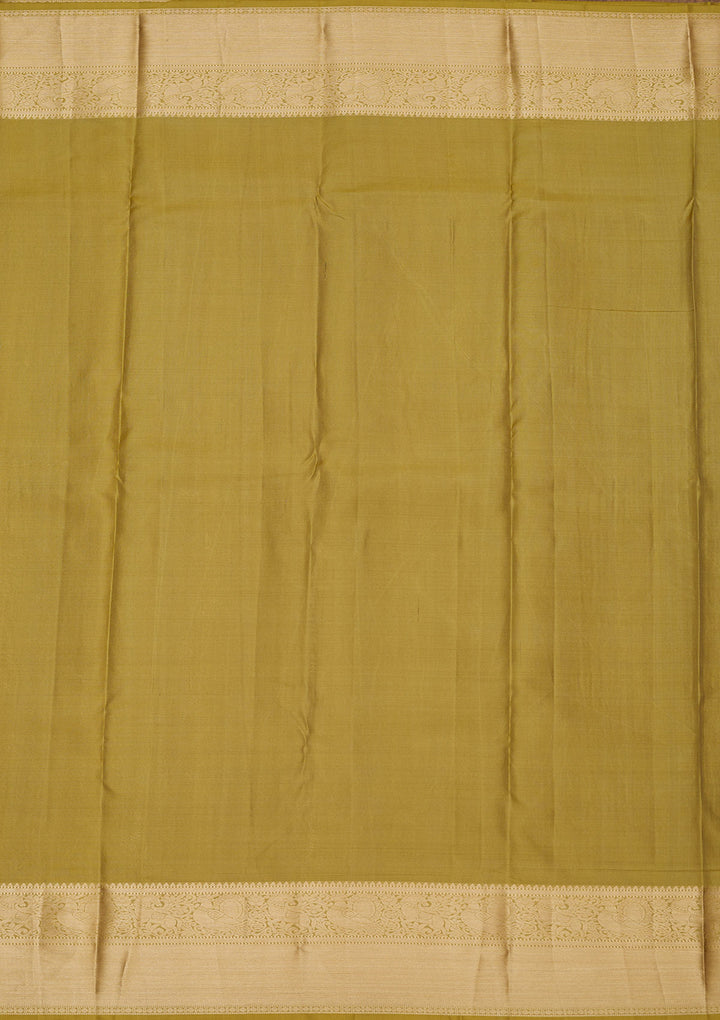 Mehendi Zariwork Pure Silk Saree