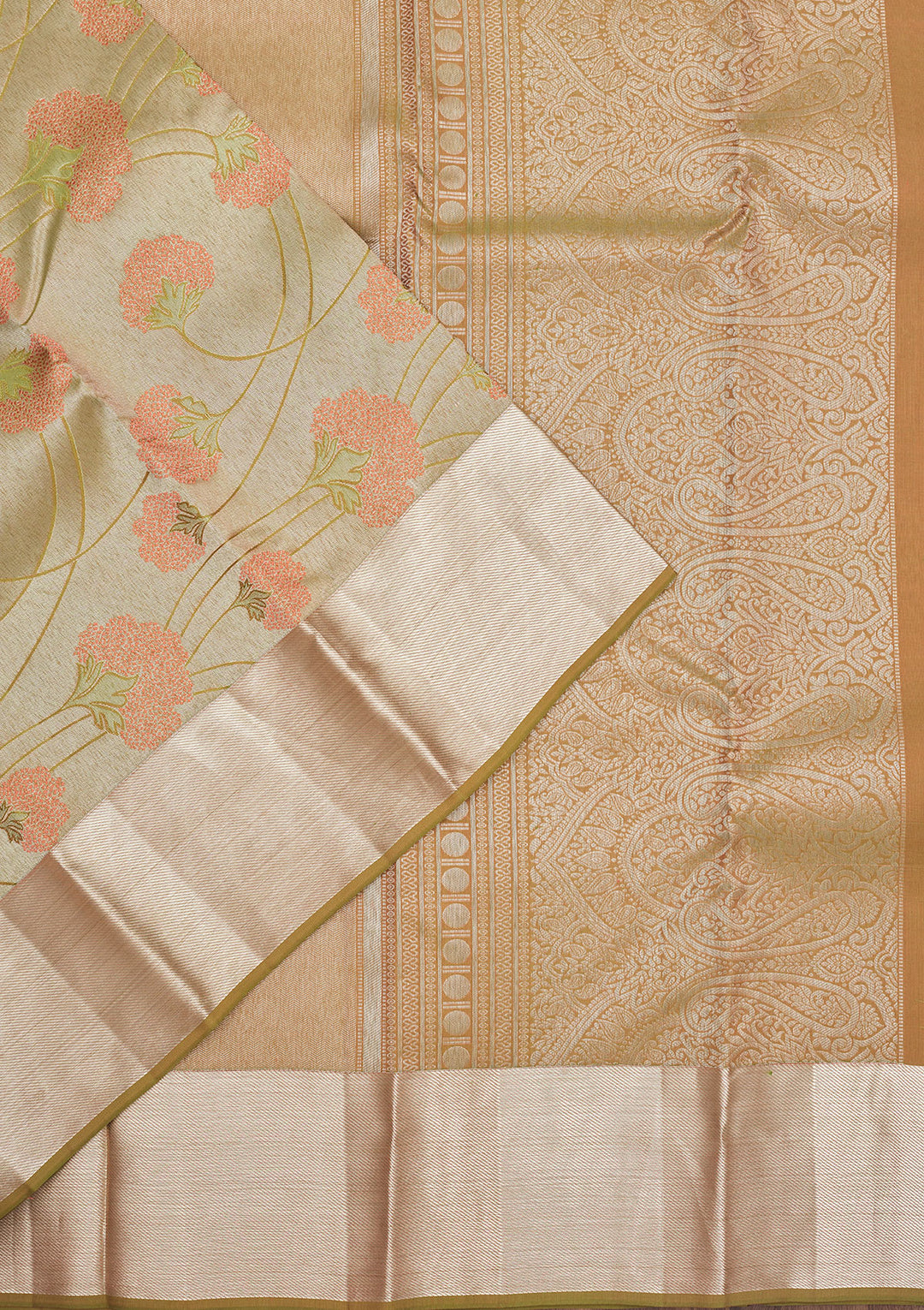 Mehendi Zariwork Pure Silk Saree