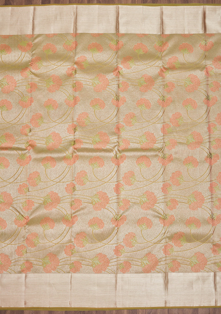 Mehendi Zariwork Pure Silk Saree
