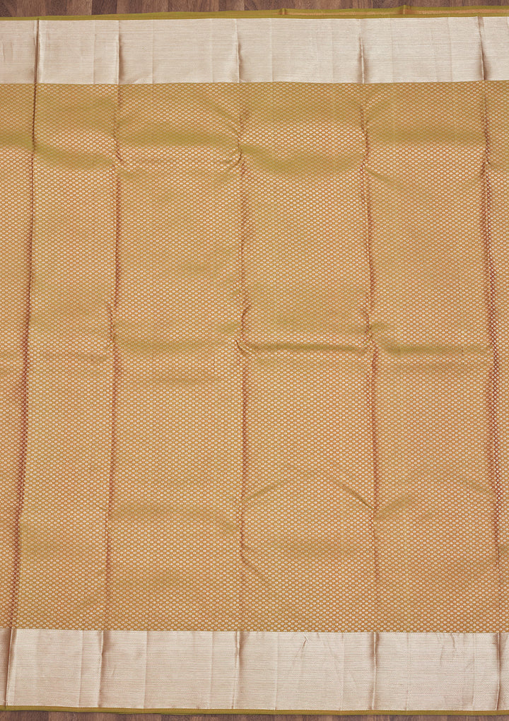 Mehendi Zariwork Pure Silk Saree