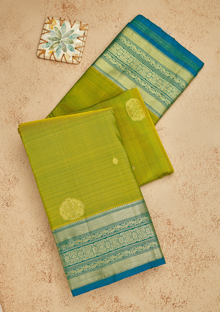 Mehendi Zariwork Pure Silk Saree