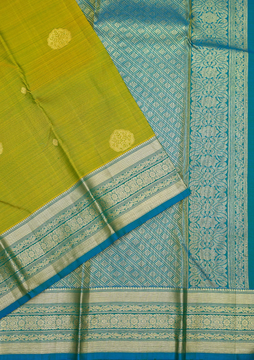 Mehendi Zariwork Pure Silk Saree