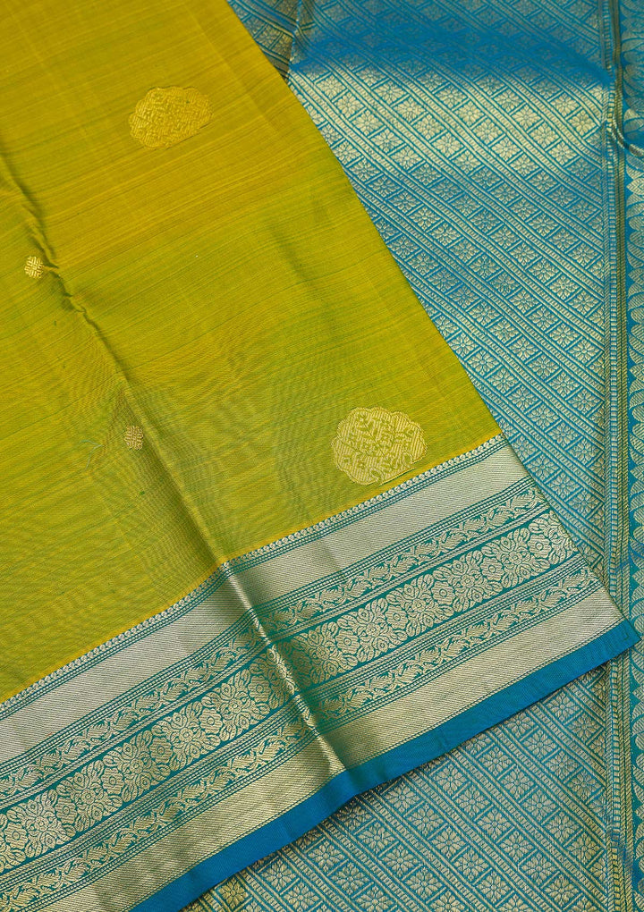 Mehendi Zariwork Pure Silk Saree