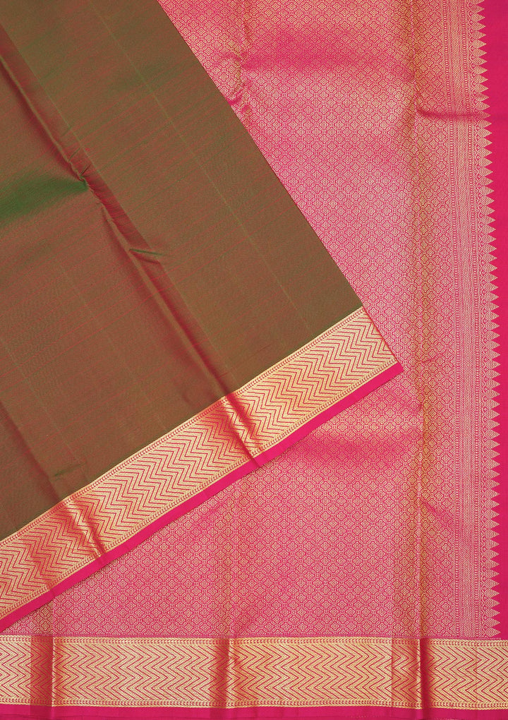 Mehendi Zariwork Pure Silk Saree