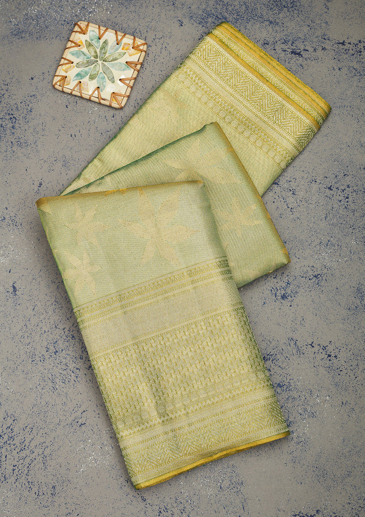 Mehendi Zariwork Pure Silk Saree