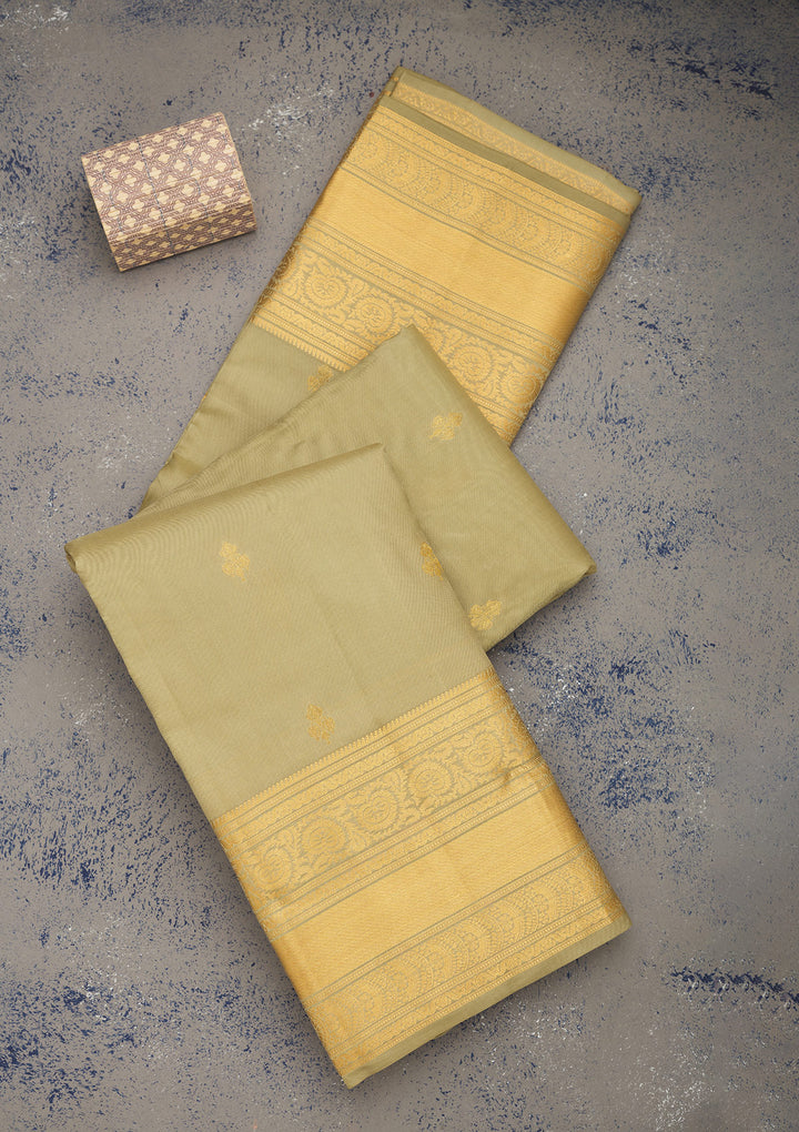 Mehendi Zariwork Pure Silk Saree