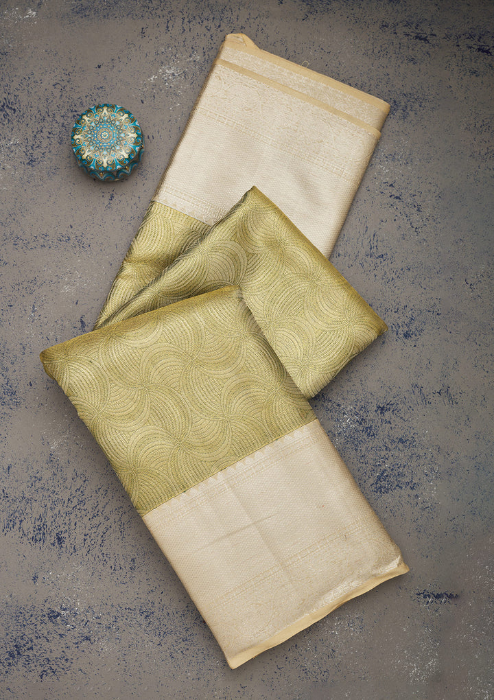 Mehendi Zariwork Pure Silk Saree