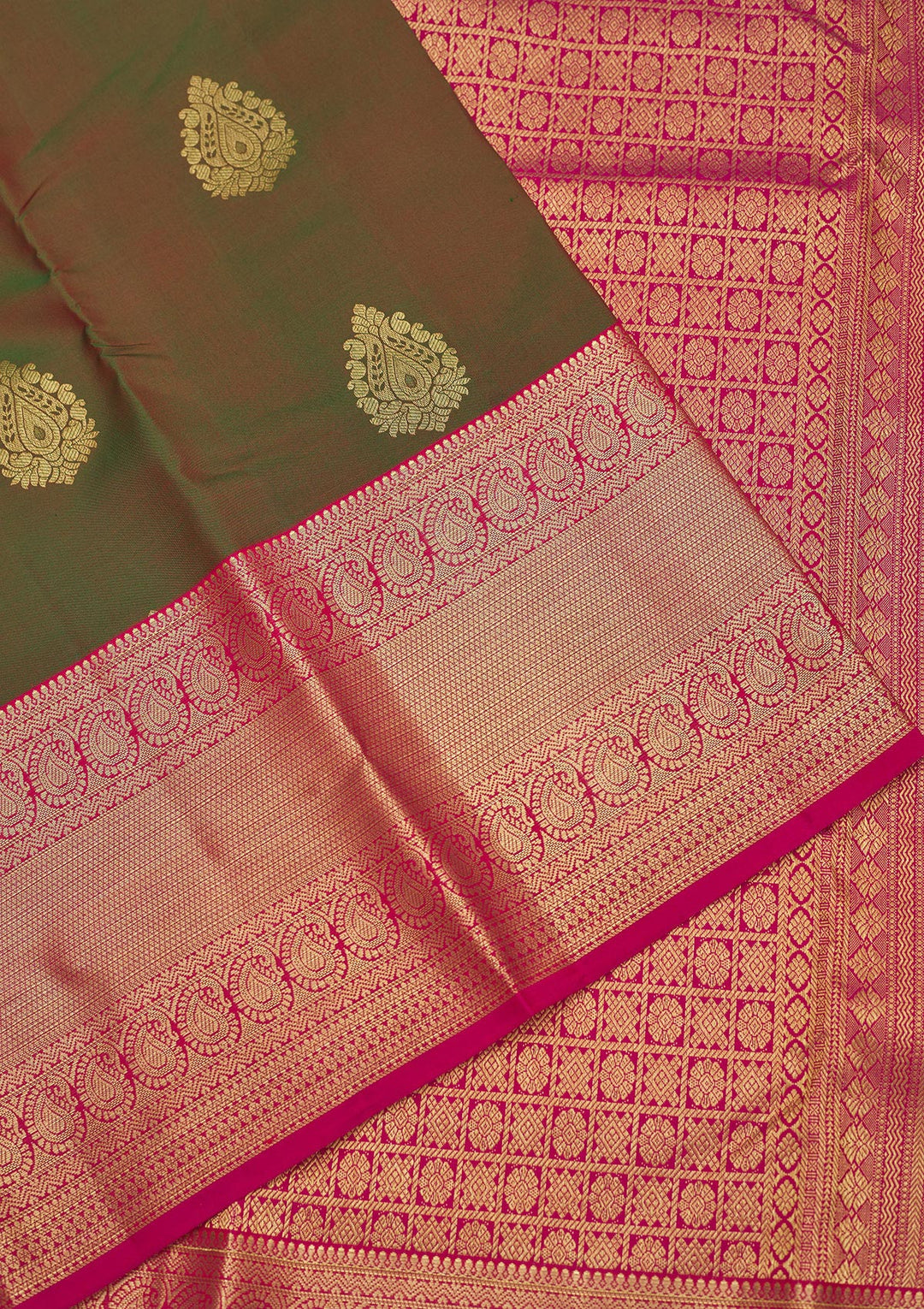 Mehendi Zariwork Pure Silk Saree