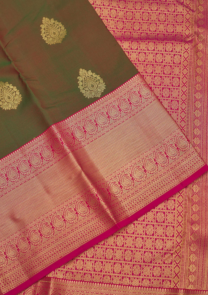 Mehendi Zariwork Pure Silk Saree