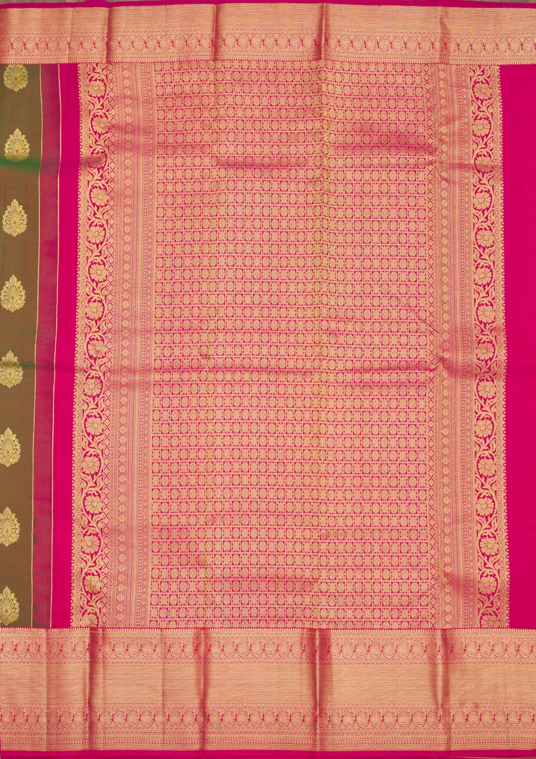 Mehendi Zariwork Pure Silk Saree