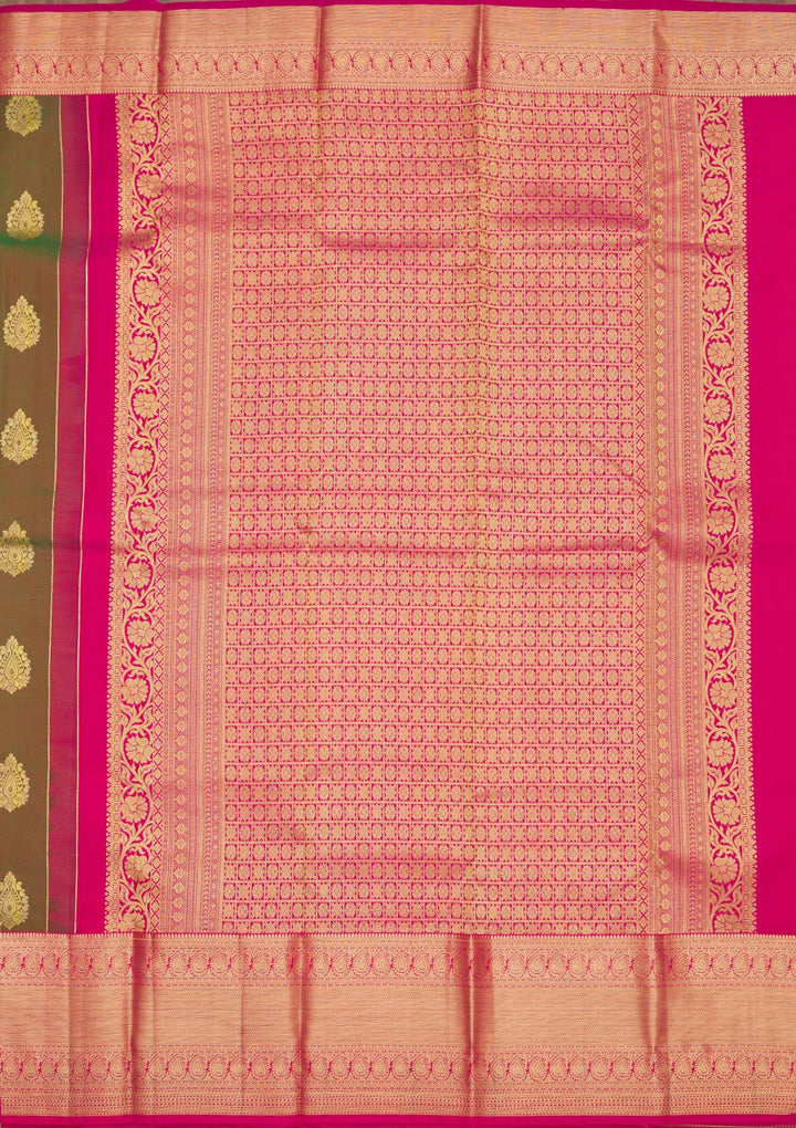 Mehendi Zariwork Pure Silk Saree