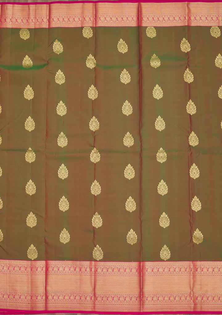 Mehendi Zariwork Pure Silk Saree