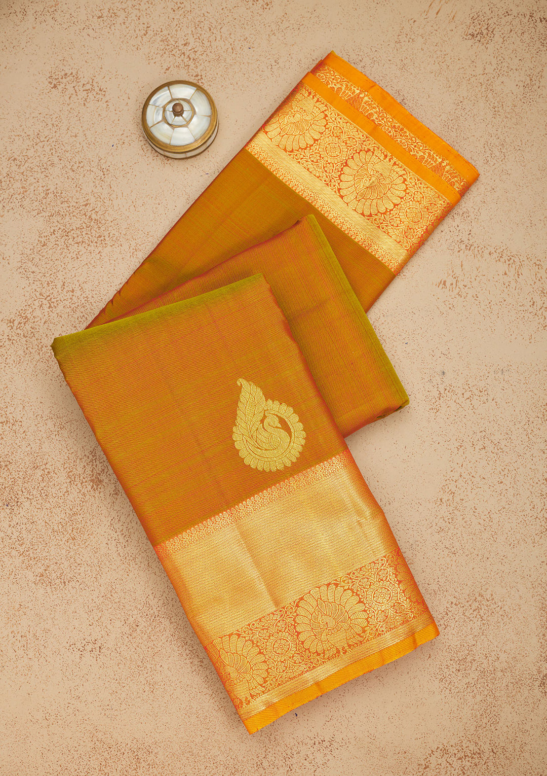 Mehendi Zariwork Pure Silk Saree