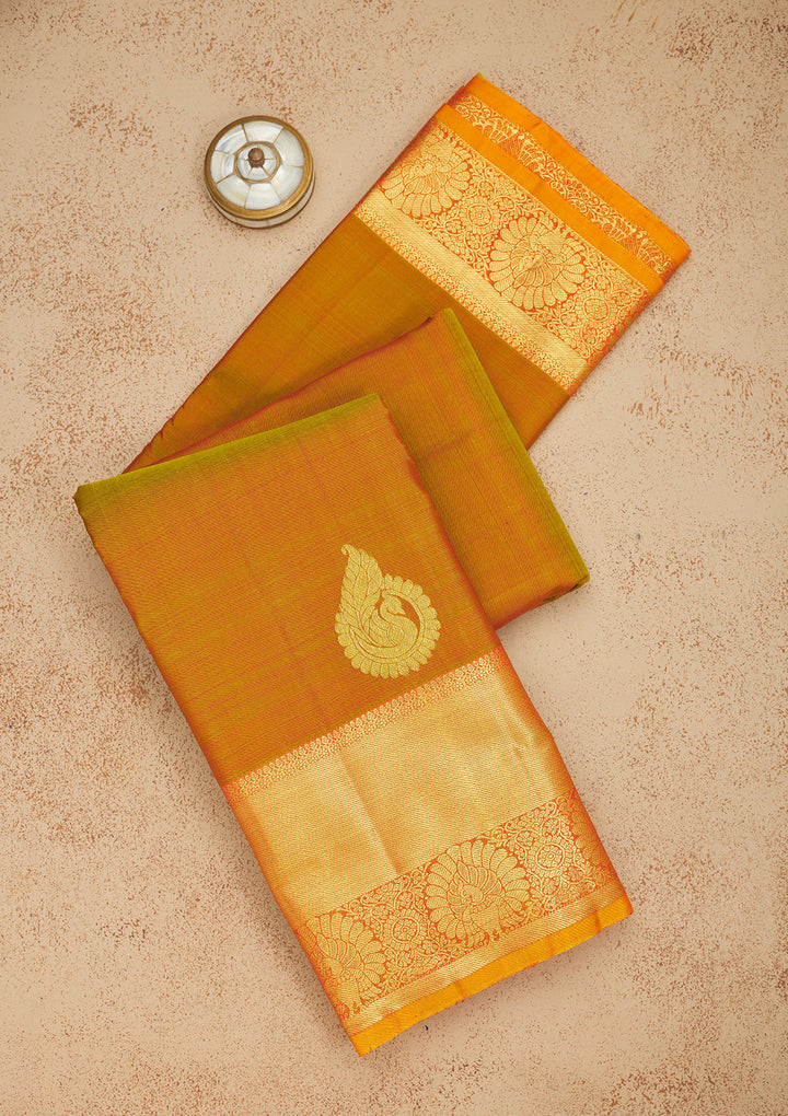Mehendi Zariwork Pure Silk Saree