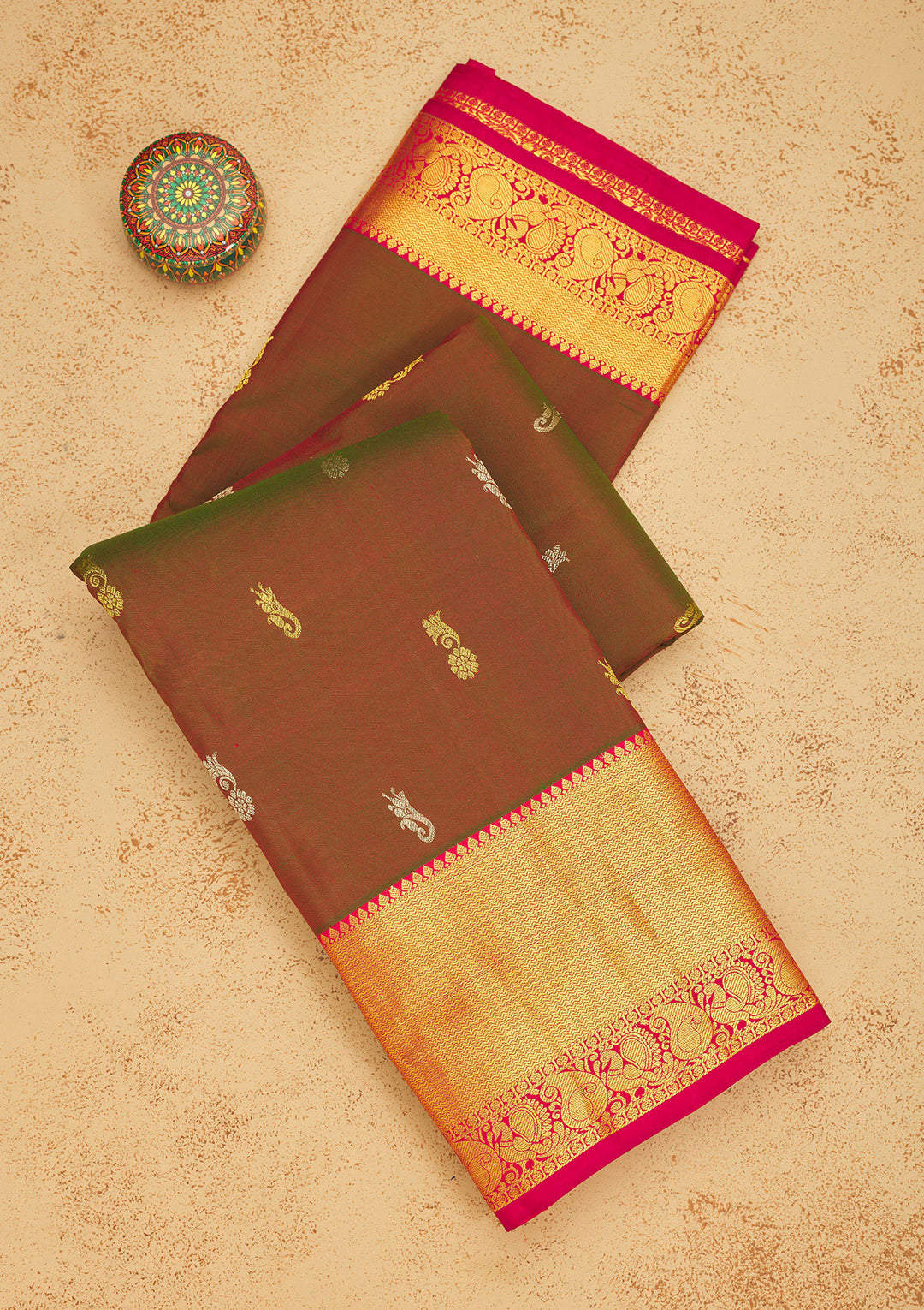 Mehendi Zariwork Pure Silk Saree
