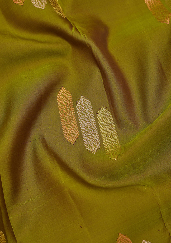 Mehendi Zariwork Pure Silk Saree