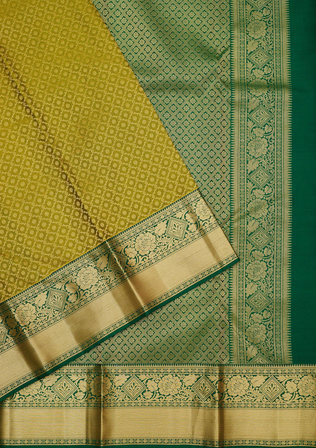 Mehendi Zariwork Pure Silk Saree