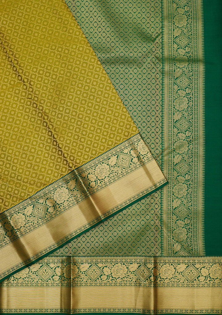 Mehendi Zariwork Pure Silk Saree