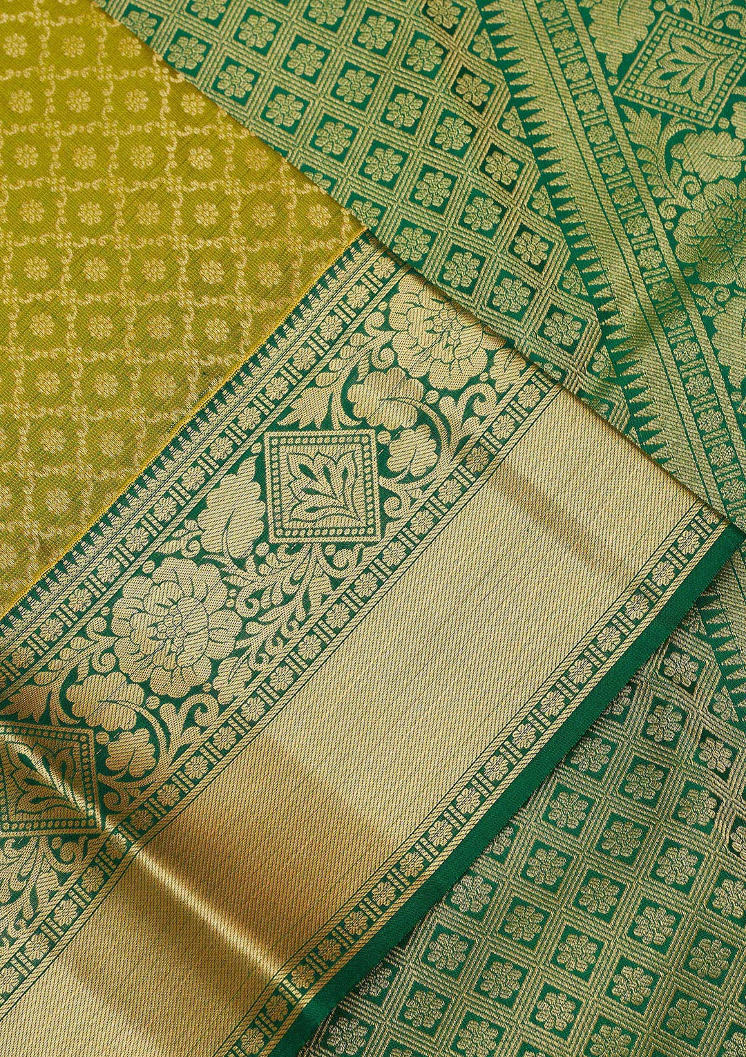 Mehendi Zariwork Pure Silk Saree