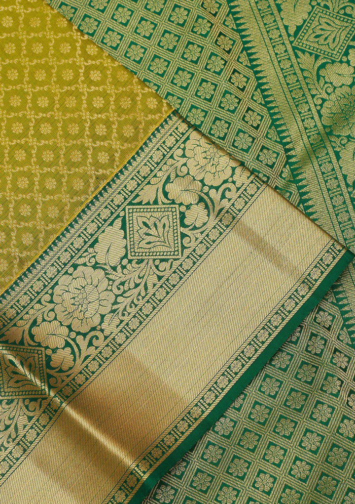 Mehendi Zariwork Pure Silk Saree