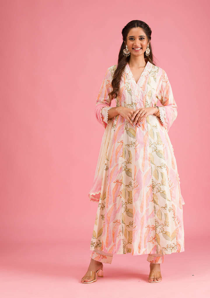 Multi Threadwork Cotton Readymade Salwar Suit