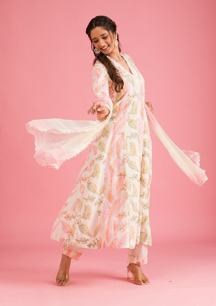 Multi Threadwork Cotton Readymade Salwar Suit
