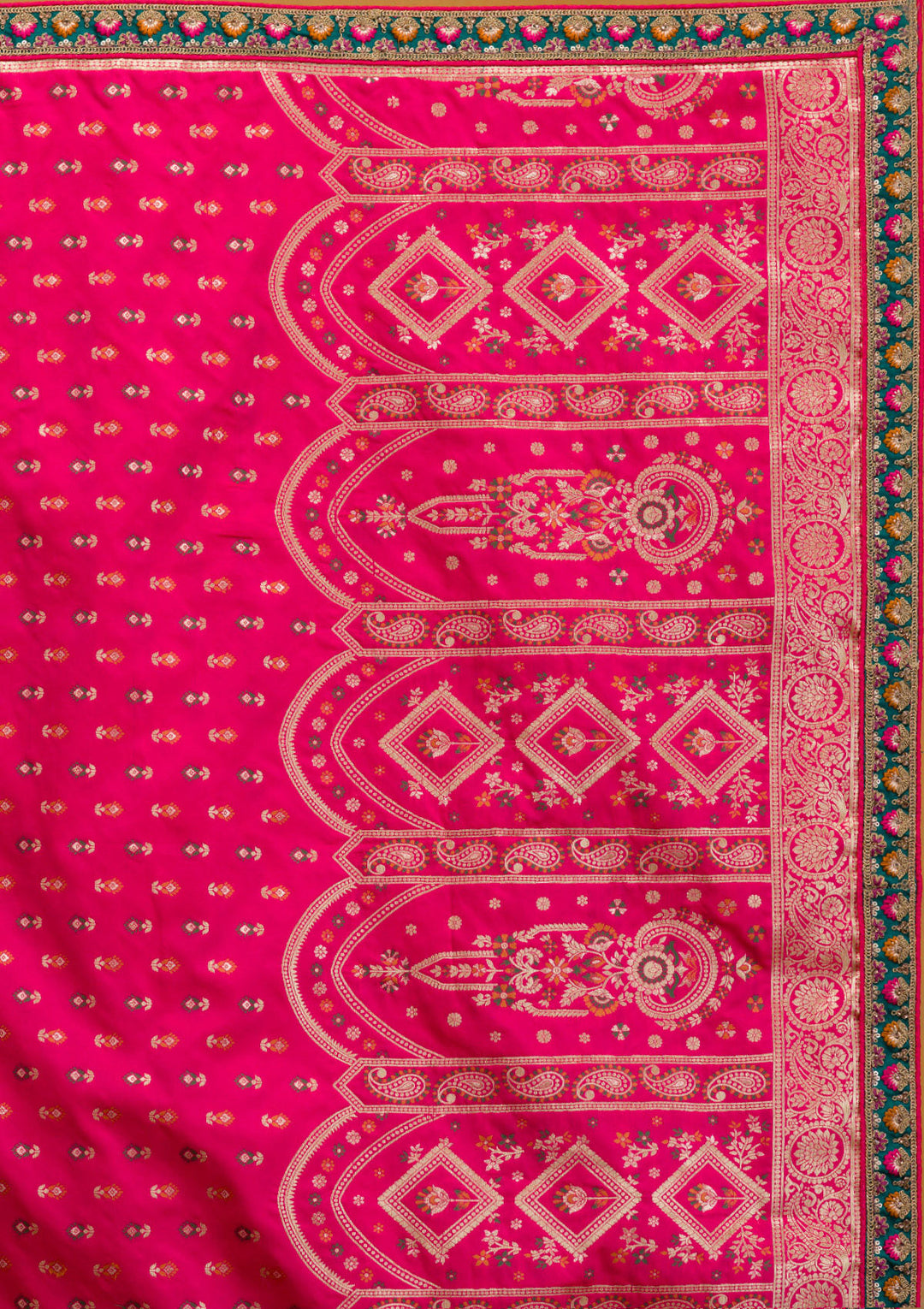 Multi Zariwork Banarasi Semi Stitched Lehenga