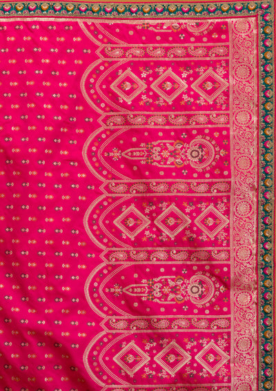 Multi Zariwork Banarasi Semi Stitched Lehenga