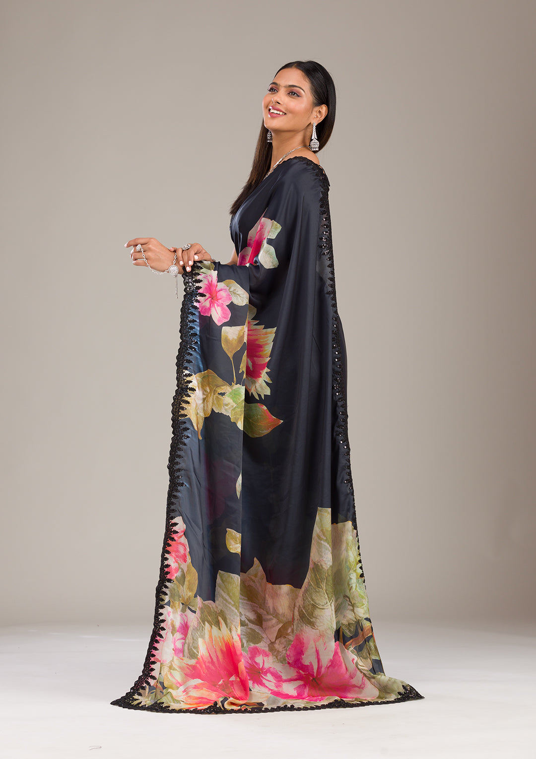 Multi Zariwork Georgette Saree