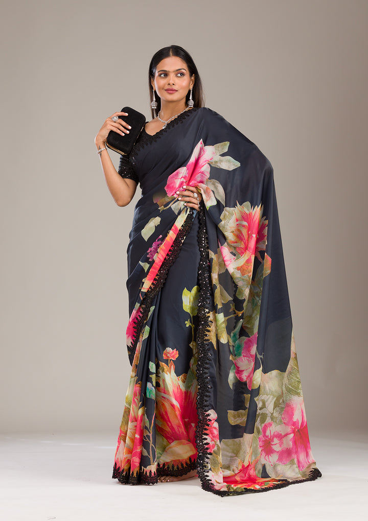 Multi Zariwork Georgette Saree