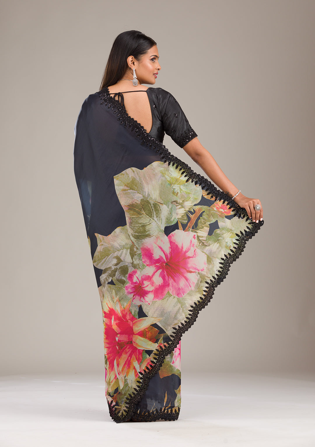 Multi Zariwork Georgette Saree