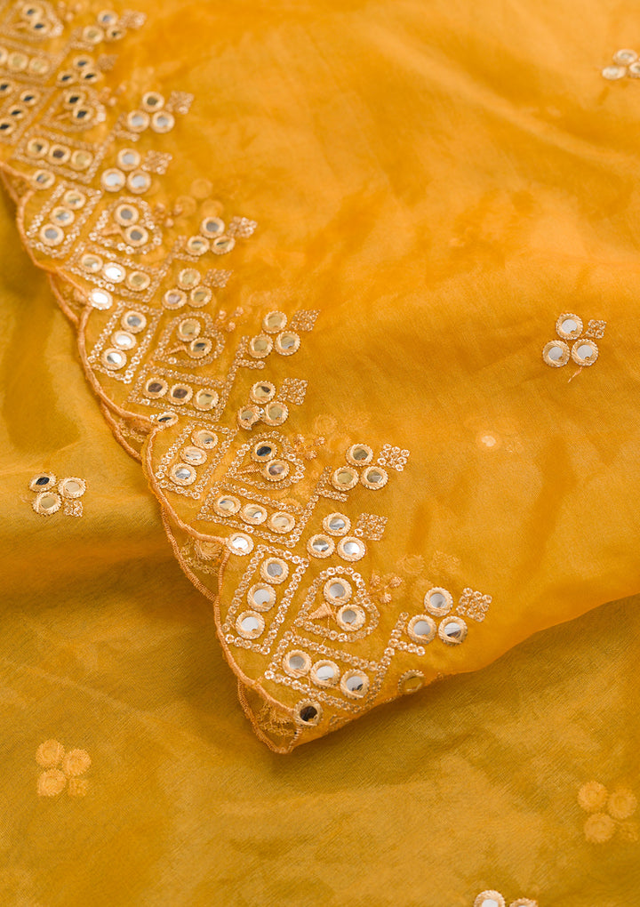 Mustard Gotapatti Tissue Dupatta