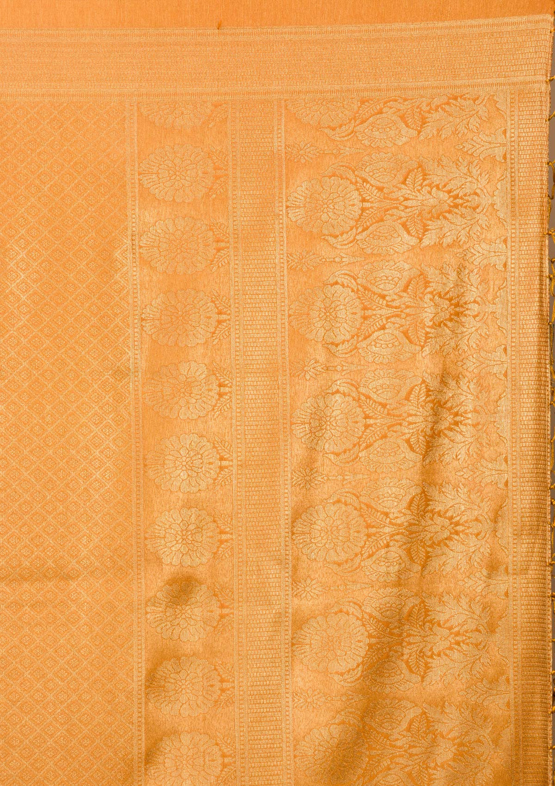 Mustard Plain Soft Silk Saree