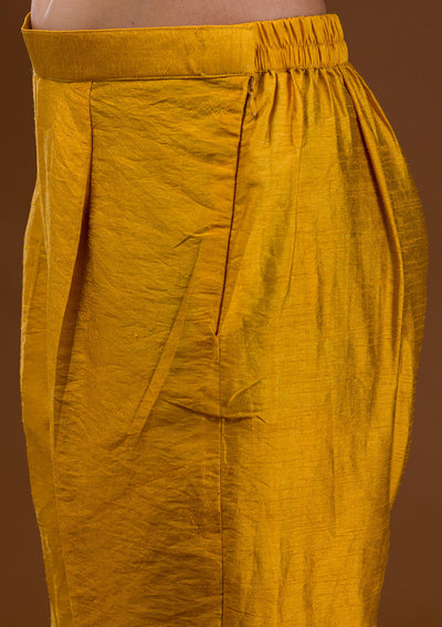 Mustard Sequins Georgette Readymade Salwar Suit