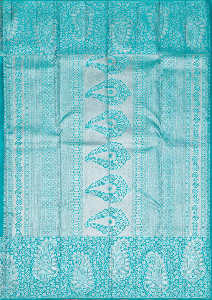 Mustard Silver Zariwork Kanjivaram Pure Silk Saree