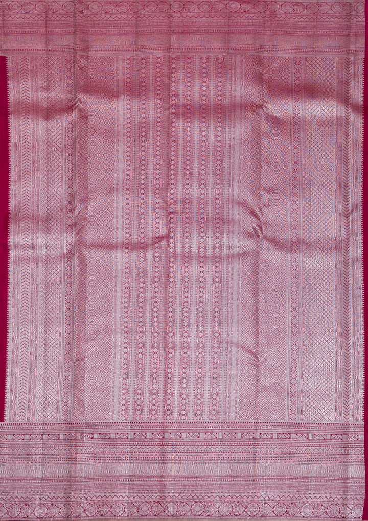 Mustard Silver Zariwork Kanjivaram Pure Silk Saree