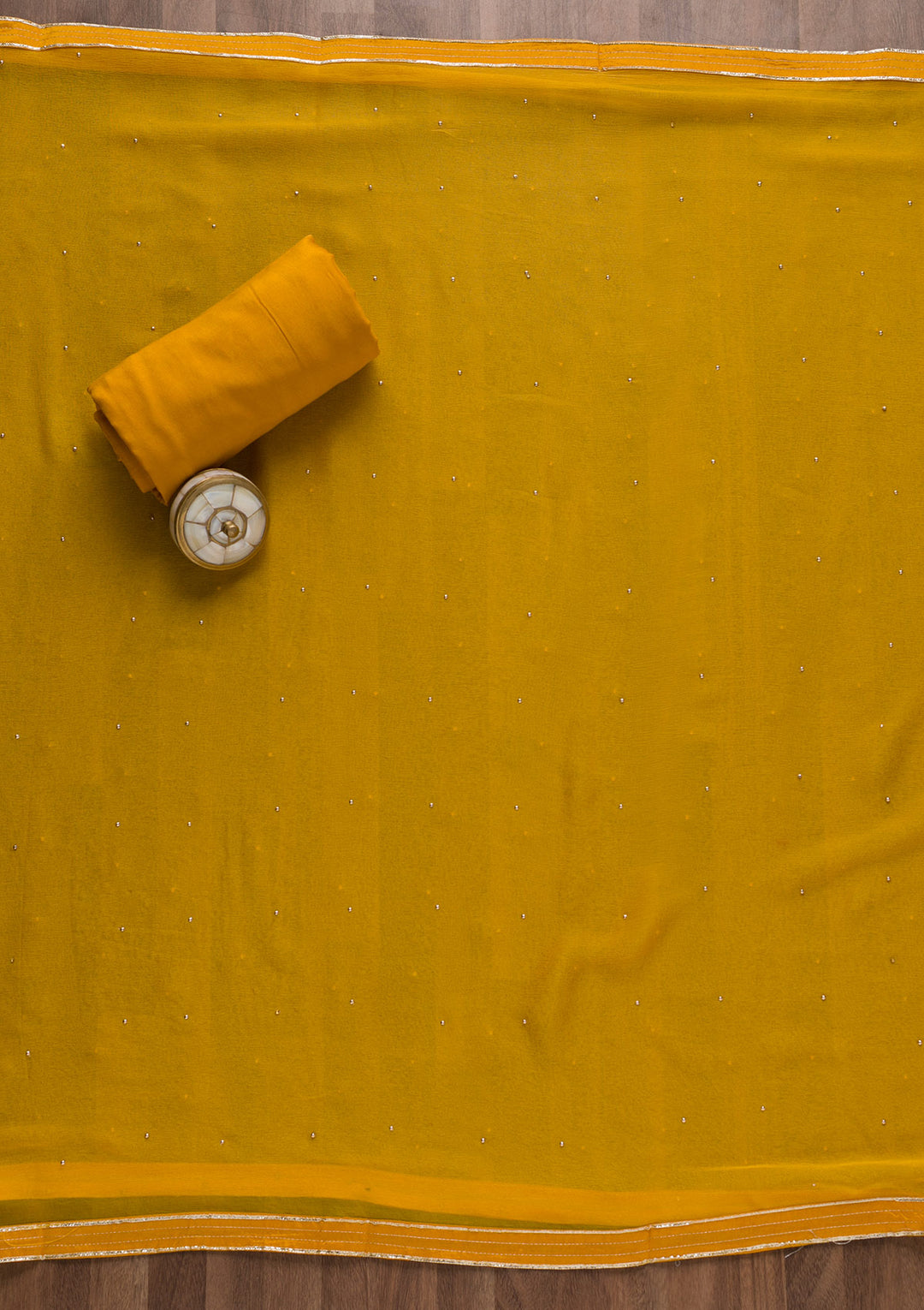 Mustard Stonework Tissue Unstitched Salwar Suit