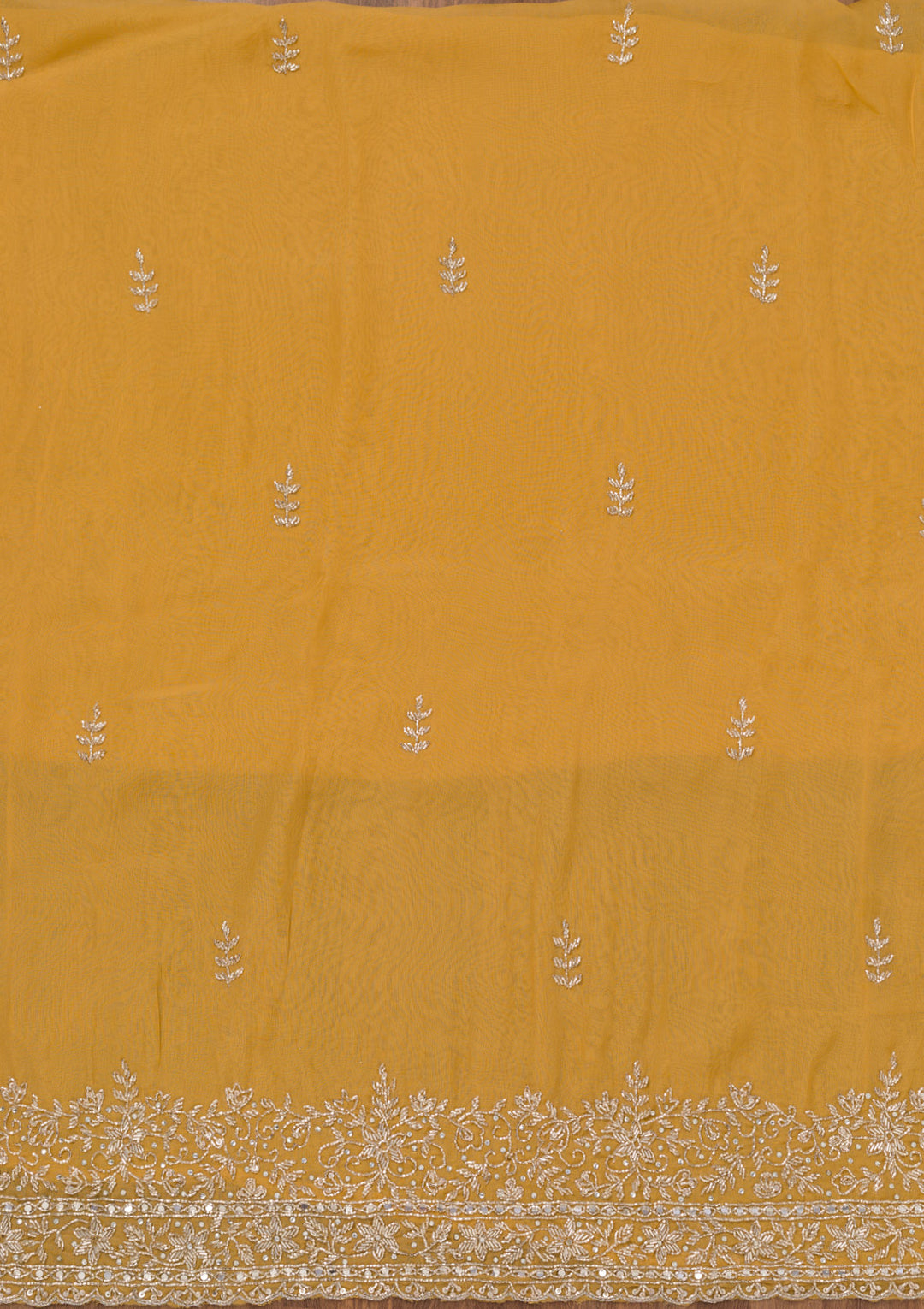 Mustard Stonework Tissue Unstitched Salwar Suit