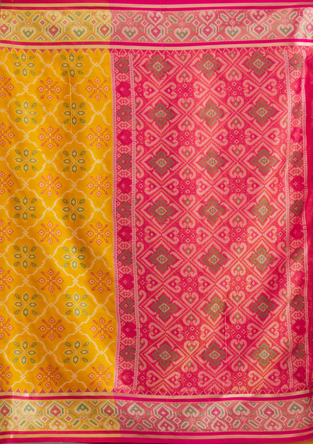 Mustard Threadwork Art Silk Saree