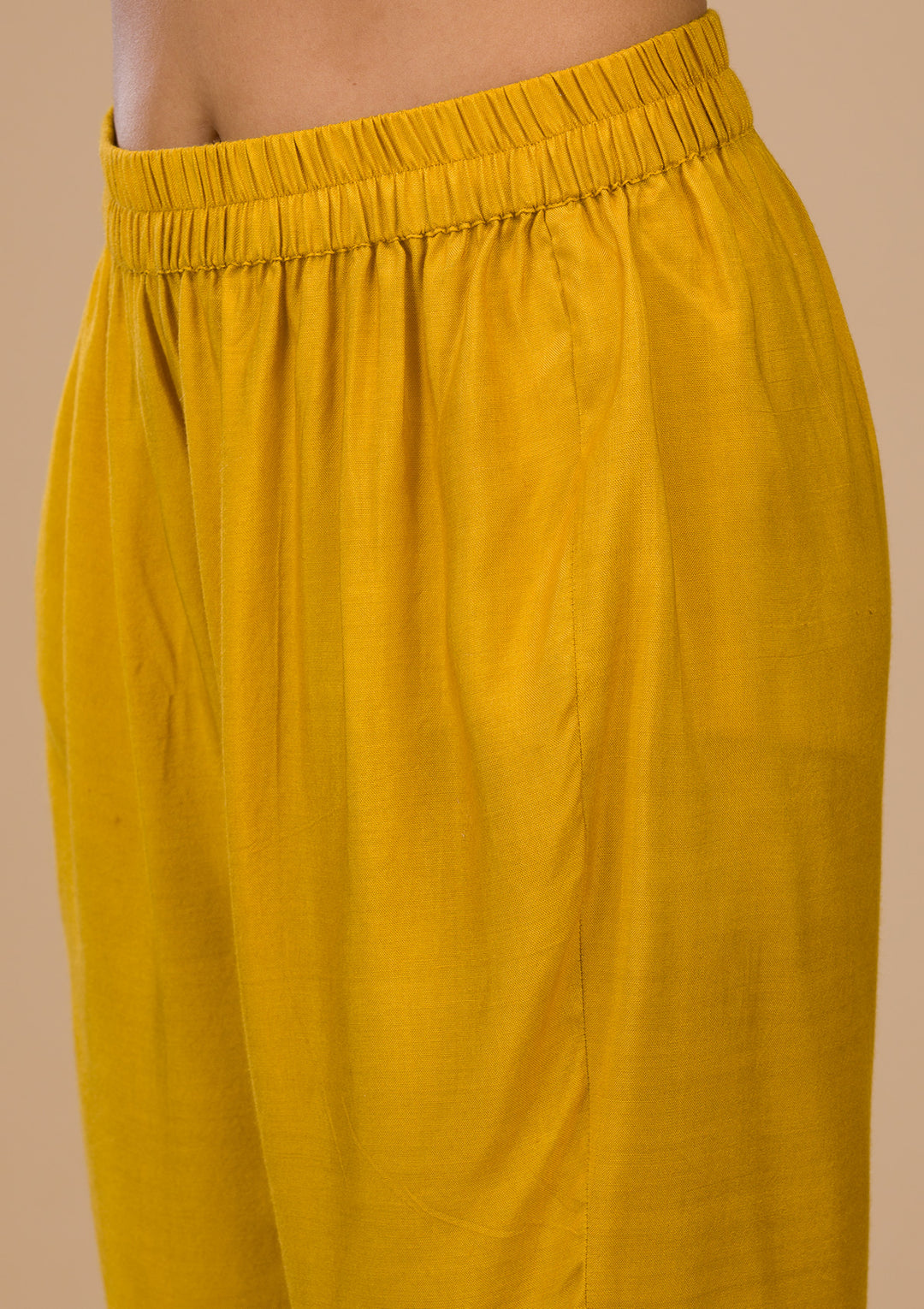 Mustard Zariwork Art Silk Readymade Salwar Suit