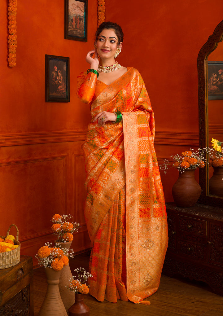 Mustard Zariwork Banarasi Silk Saree