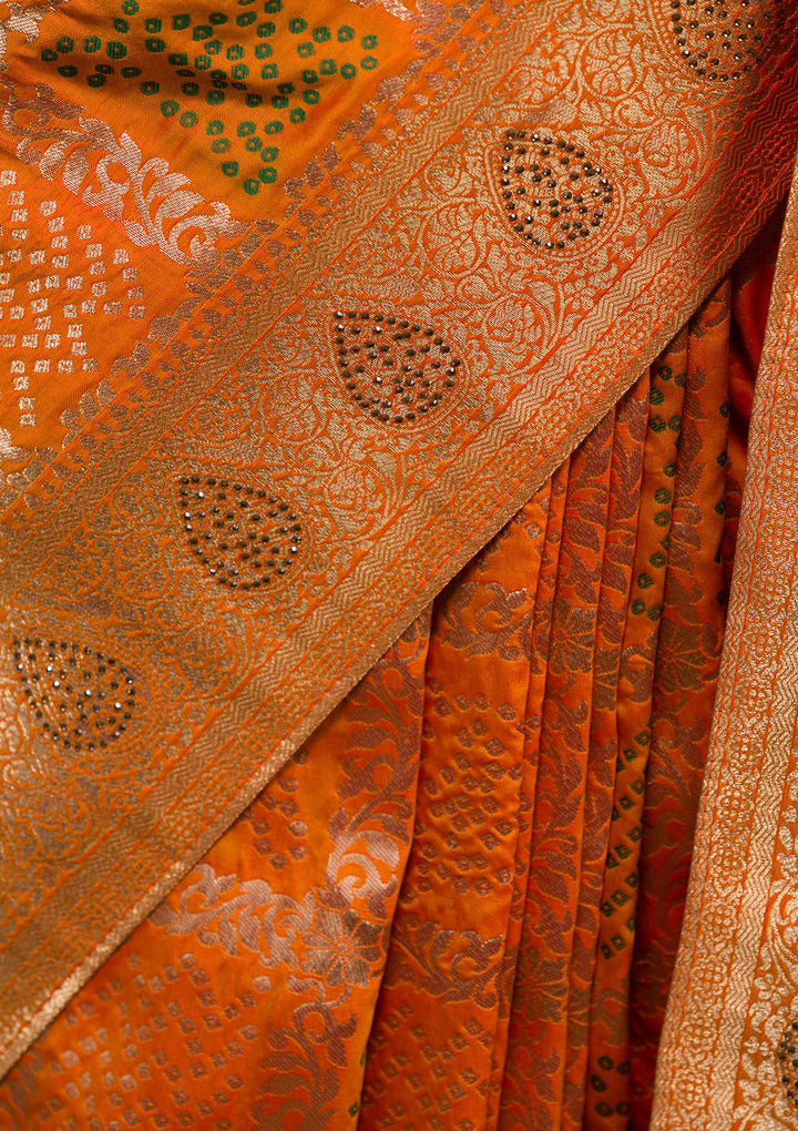 Mustard Zariwork Art Silk Saree-Koskii