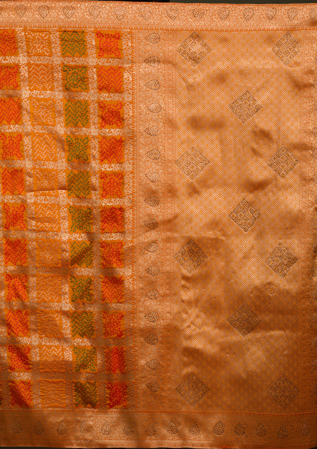 Mustard Zariwork Art Silk Saree-Koskii