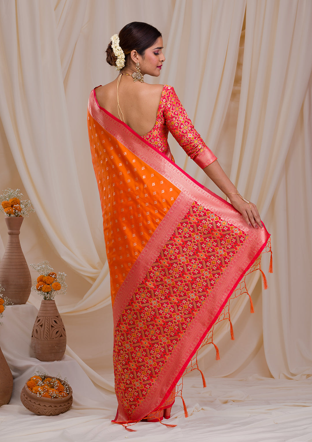 Mustard Zariwork Banarasi Silk Saree