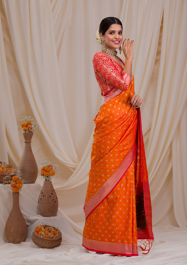 Mustard Zariwork Banarasi Silk Saree