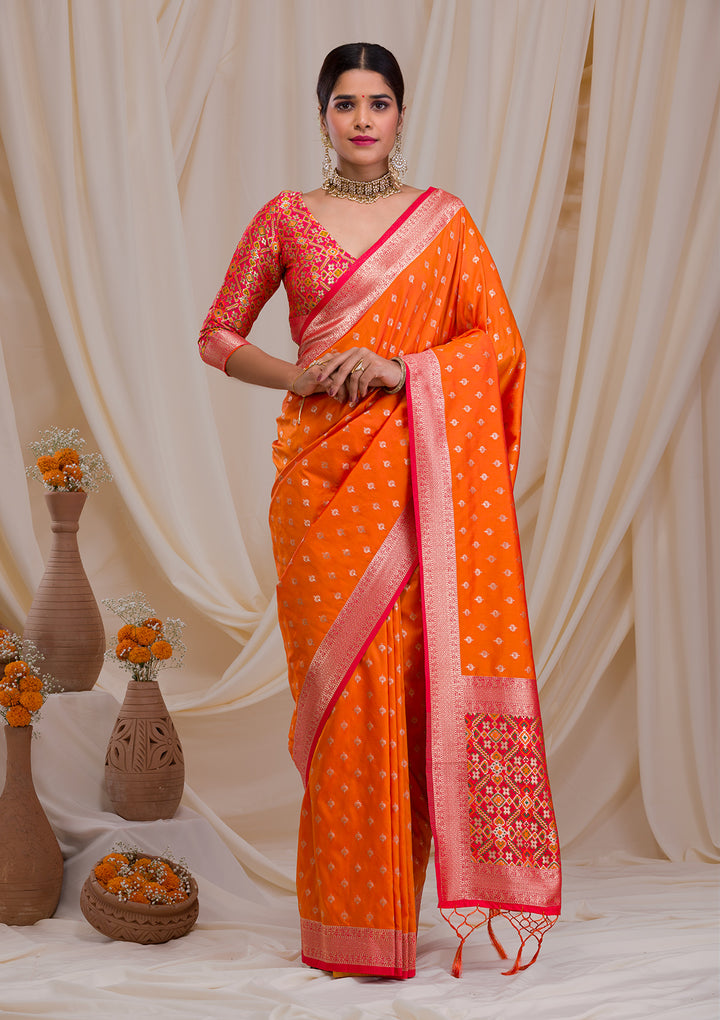 Mustard Zariwork Banarasi Silk Saree