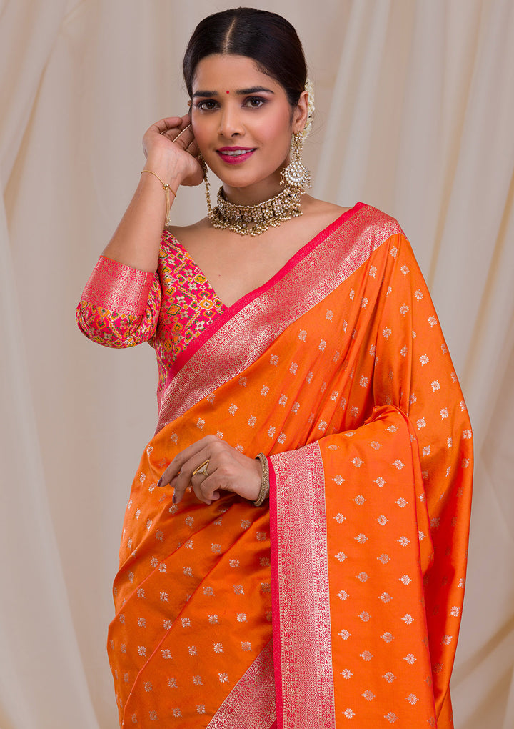 Mustard Zariwork Banarasi Silk Saree