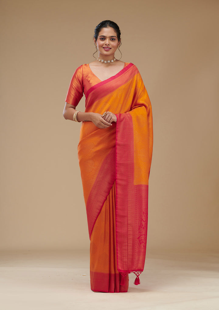 Mustard Zariwork Art Silk Saree