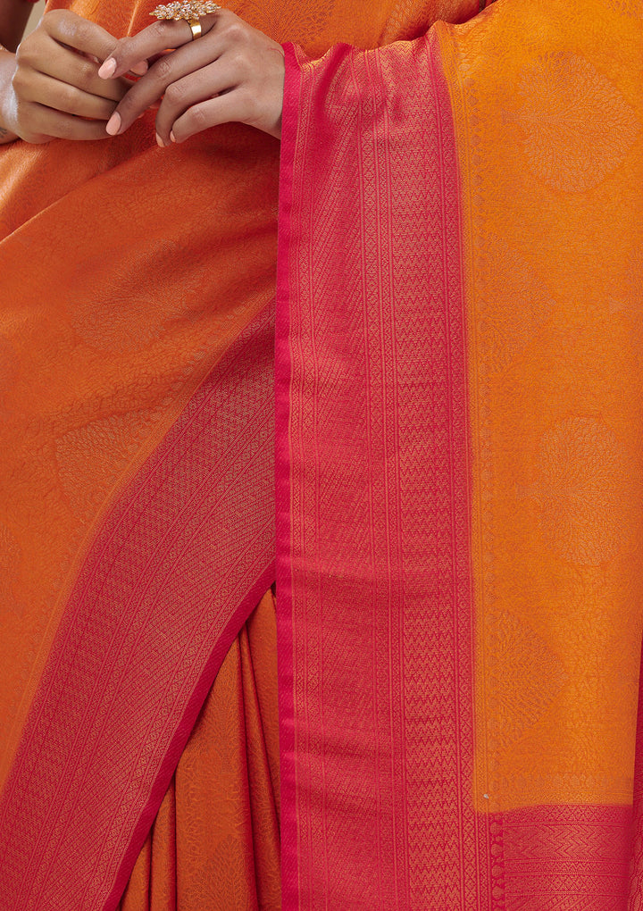 Mustard Zariwork Art Silk Saree