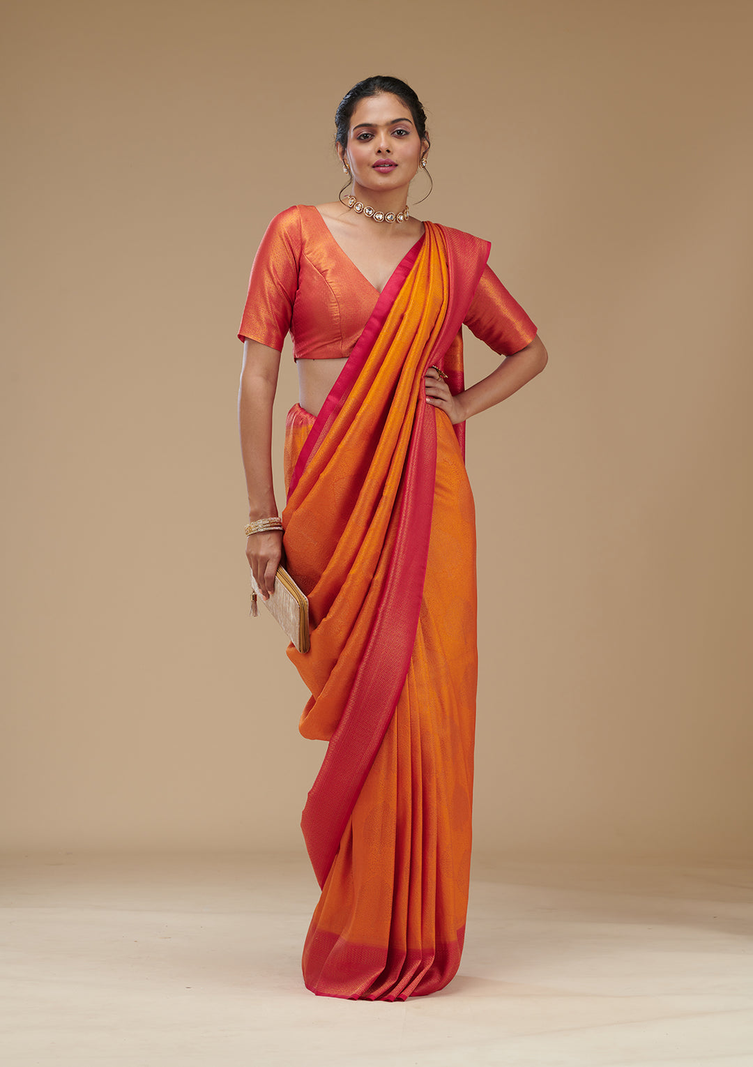 Mustard Zariwork Art Silk Saree